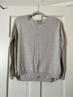 H&M Women’s Wool Blend Oversized Sweater Size Small Zipper Beige Basic Casual